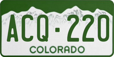 CO license plate ACQ220
