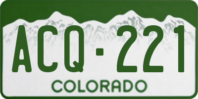 CO license plate ACQ221
