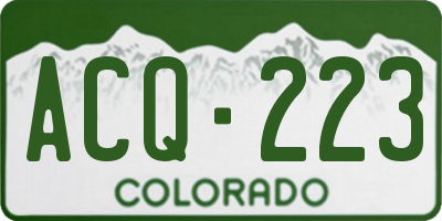 CO license plate ACQ223