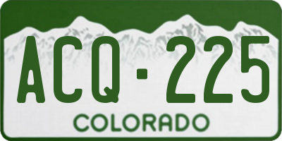 CO license plate ACQ225
