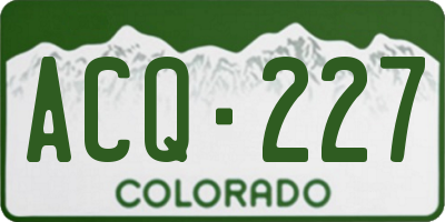 CO license plate ACQ227