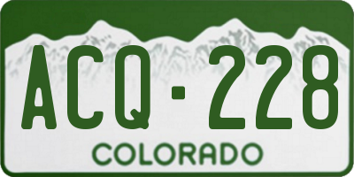 CO license plate ACQ228