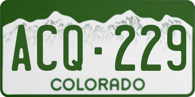 CO license plate ACQ229