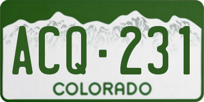 CO license plate ACQ231