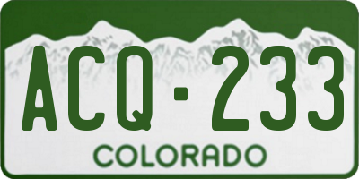 CO license plate ACQ233