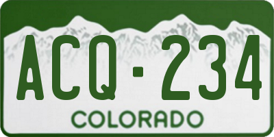 CO license plate ACQ234