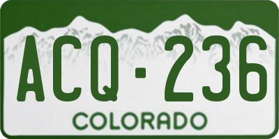CO license plate ACQ236