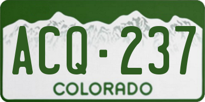 CO license plate ACQ237