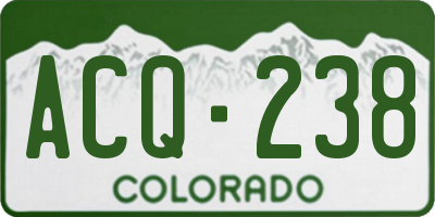 CO license plate ACQ238