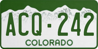 CO license plate ACQ242