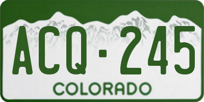 CO license plate ACQ245
