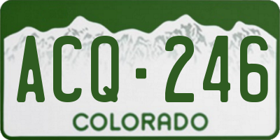 CO license plate ACQ246