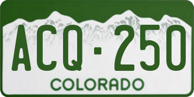 CO license plate ACQ250