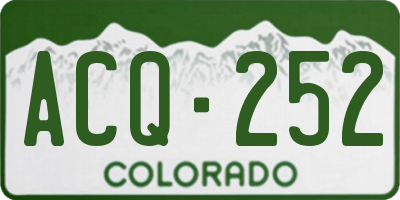 CO license plate ACQ252