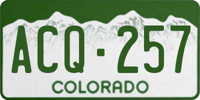 CO license plate ACQ257