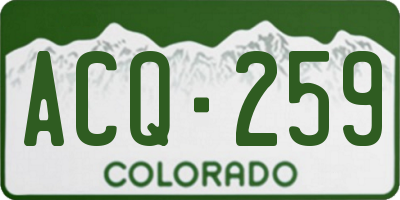 CO license plate ACQ259