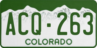 CO license plate ACQ263