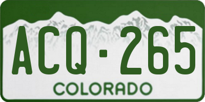 CO license plate ACQ265