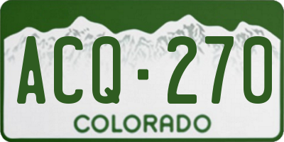 CO license plate ACQ270
