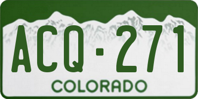 CO license plate ACQ271