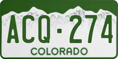 CO license plate ACQ274