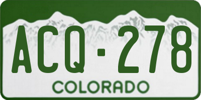 CO license plate ACQ278