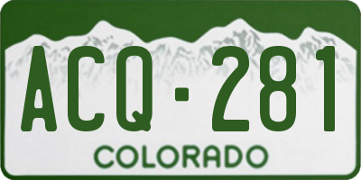 CO license plate ACQ281