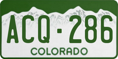 CO license plate ACQ286