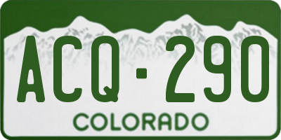 CO license plate ACQ290