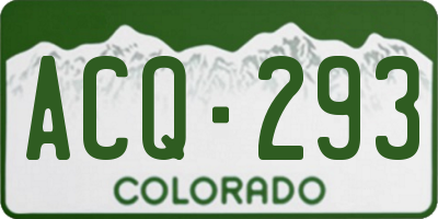 CO license plate ACQ293