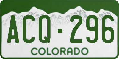 CO license plate ACQ296