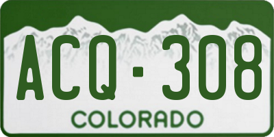 CO license plate ACQ308