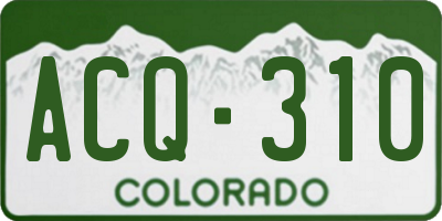CO license plate ACQ310