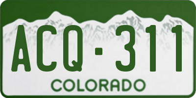 CO license plate ACQ311