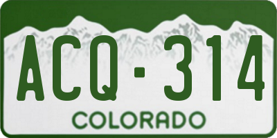 CO license plate ACQ314