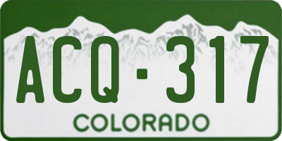 CO license plate ACQ317