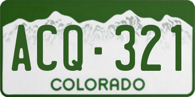 CO license plate ACQ321