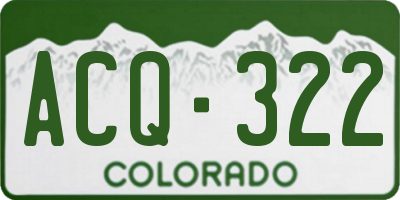 CO license plate ACQ322