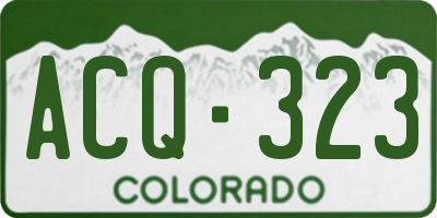 CO license plate ACQ323