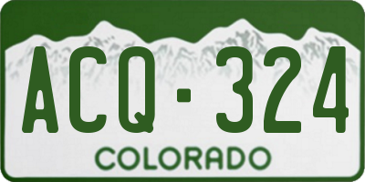 CO license plate ACQ324