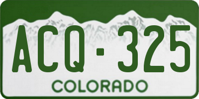 CO license plate ACQ325