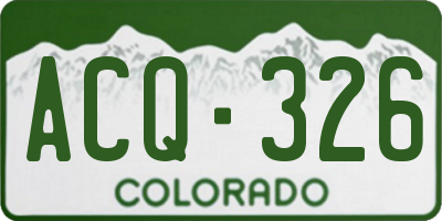 CO license plate ACQ326