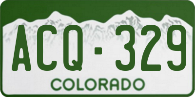 CO license plate ACQ329