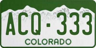 CO license plate ACQ333