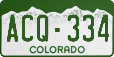 CO license plate ACQ334