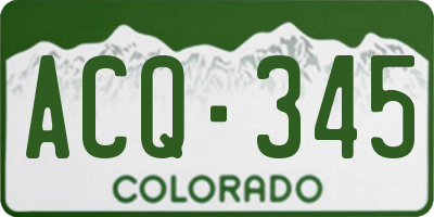 CO license plate ACQ345