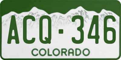 CO license plate ACQ346