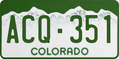 CO license plate ACQ351