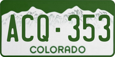 CO license plate ACQ353