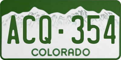 CO license plate ACQ354